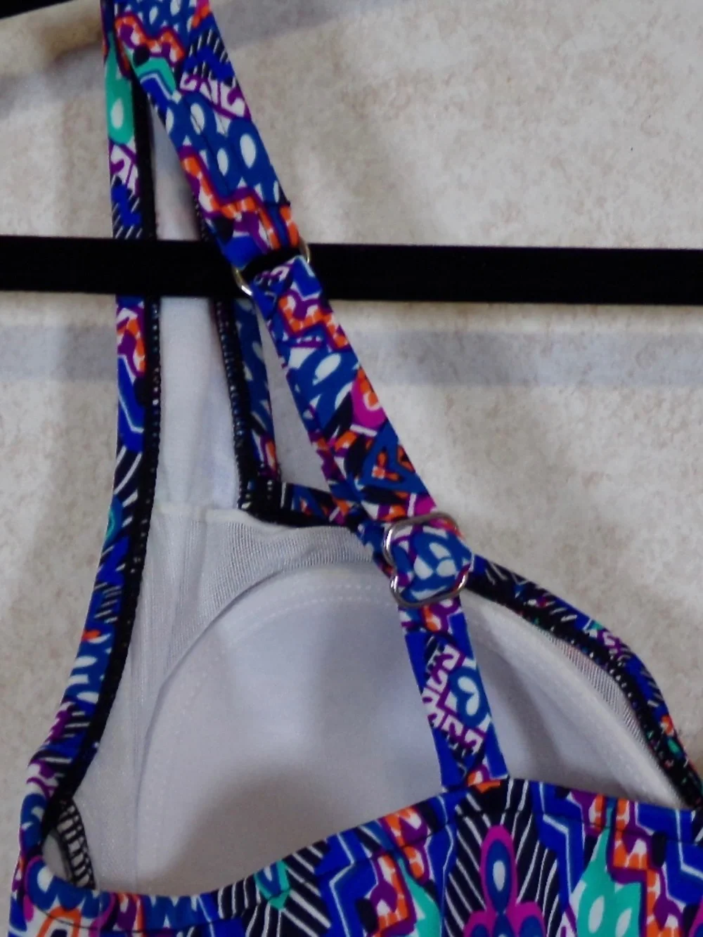 NWT*Swim Solutions 1PC Navy Multi Swim, Bust,Tummy,Waist Support Size 12 - Picture 7 of 9